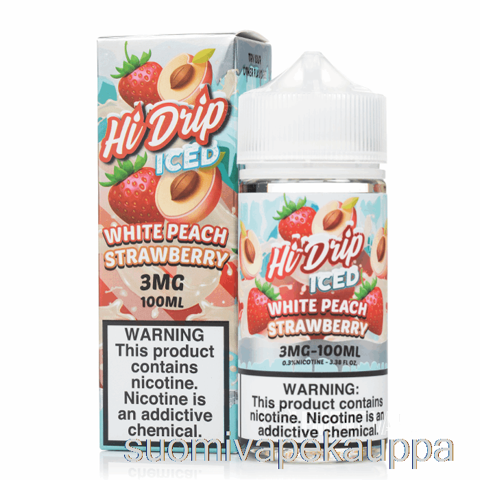 Vape Kauppa Iced White Persikka Mansikka - Hi-drip - 100ml 6mg